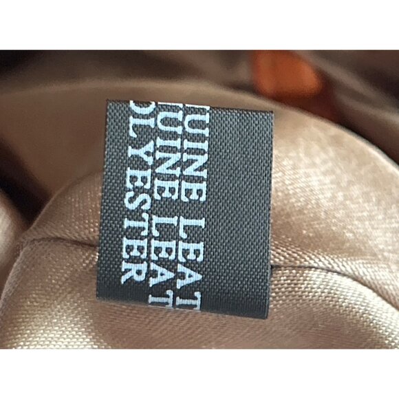 Malini Murjani Exotic Collection Leather Trim Metallic Orange Black Shoulder Bag - Picture 9 of 12